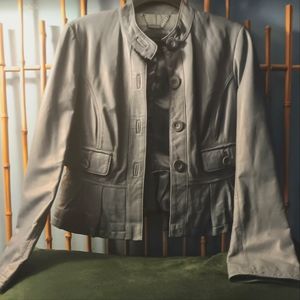 Light blue leather jacket